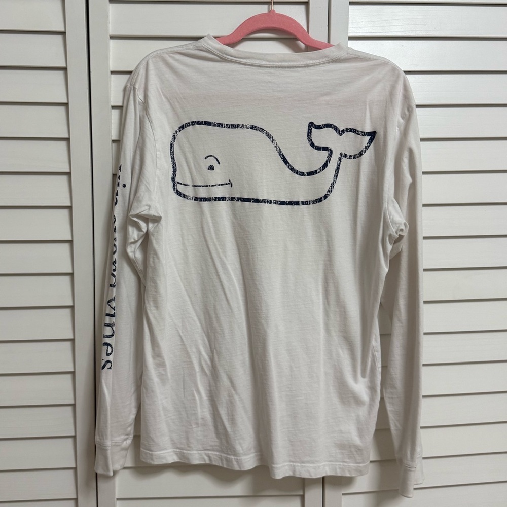 Vineyard Vines White Long Sleeves Pocket Tee